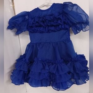 Vintage Kay King Dress Infants Pagent On Stage Fashion Blue Size 8-12 mths